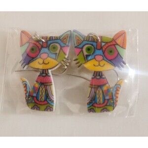 Cat Earrings Dangle Acrylic Anime Animals Jewelry Charms Gifts for Women